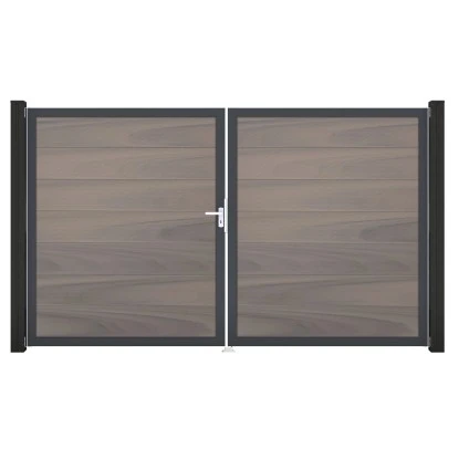 GroJa Steckzaun Tor Grande DIN Links DB Bi-Color Co-extrudiert 3 GroJa Steckzaun Tor Grande DIN Links DB Bi-Color Co-extrudiert