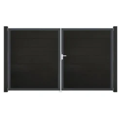 GroJa Steckzaun Tor Grande DIN Rechts DB Schwarz Co-extrudiert