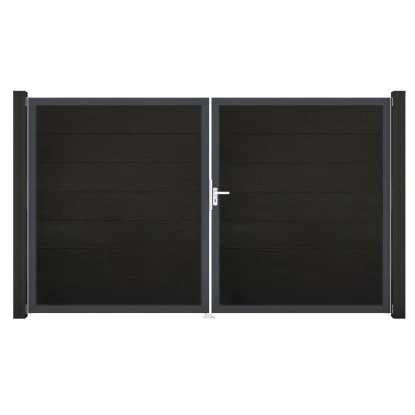 GroJa Steckzaun Tor Grande DIN Rechts DB Schwarz Co-extrudiert 3 GroJa Steckzaun Tor Grande DIN Rechts DB Schwarz Co-extrudiert