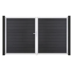 GroJa Solid Steckzaun Tor DIN Links EV1 Anthrazitgrau