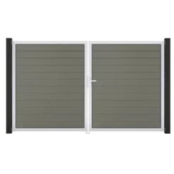 GroJa Solid Steckzaun Tor DIN Rechts EV1 Grau