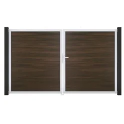 GroJa Solid Steckzaun Tor DIN Rechts EV1 Walnuss Co-extrudiert