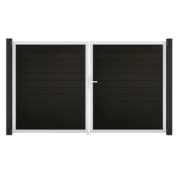 GroJa Solid Steckzaun Tor DIN Rechts EV1 Schwarz Co-extrudiert