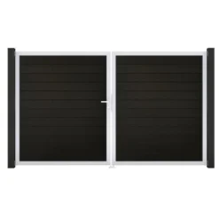 GroJa Solid Steckzaun Tor DIN Links EV1 Schwarz Co-extrudiert