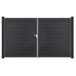 GroJa Solid Steckzaun Tor DIN Links DB Anthrazitgrau