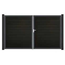 GroJa Solid Steckzaun Tor DIN Rechts DB Schwarz Co-extrudiert