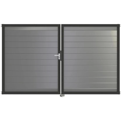 GroJa Steckzaun Tor Lumino DIN Links DB Silbergrau 3 GroJa Steckzaun Tor Lumino DIN Links DB Silbergrau