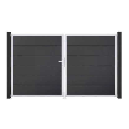 GroJa Steckzaun Tor BasicLine DIN Links EV1 Anthrazit 3 GroJa Steckzaun Tor BasicLine DIN Links EV1 Anthrazit