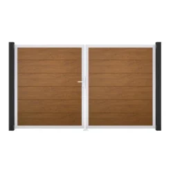 GroJa Steckzaun Tor BasicLine DIN Links EV1 Golden Oak