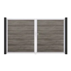 GroJa Steckzaun Tor BasicLine DIN Rechts EV1 Monument Oak