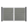 GroJa Steckzaun Tor BasicLine DIN Links EV1 Grey Ash Cut