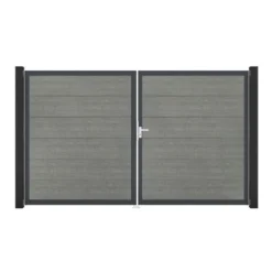 GroJa Steckzaun Tor BasicLine DIN Rechts DB Grey Ash Cut