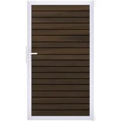 GroJa Steckzaun-Tor Solid-Rhombus 1-flg. EV1 Universal-DIN Walnuss Co-Ex.