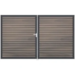 GroJa Steckzaun-Tor Solid-Rhombus 2-flg. DB703 DIN Links Bi-Color Co-Extrudiert