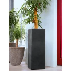 Pflanzwerk® Pflanzkübel Kunststoff Tower 80 Cm X 30 Cm X 30 Cm Anthrazit -Günstiges Heissner Geschäft 4250871641659 11001500 2