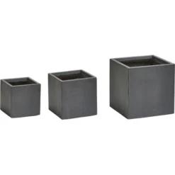 Gartenfreude Pflanzkübel 3er-Set Mittel Anthrazit