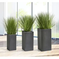 Gartenfreude Pflanzkübel 3er-Set Klein Anthrazit -Günstiges Heissner Geschäft 4251083904211 4655 2