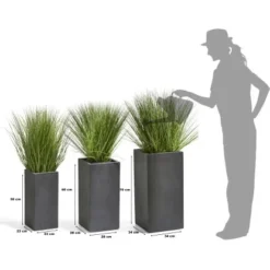 Gartenfreude Pflanzkübel 3er-Set Klein Anthrazit -Günstiges Heissner Geschäft 4251083904211 4655 5