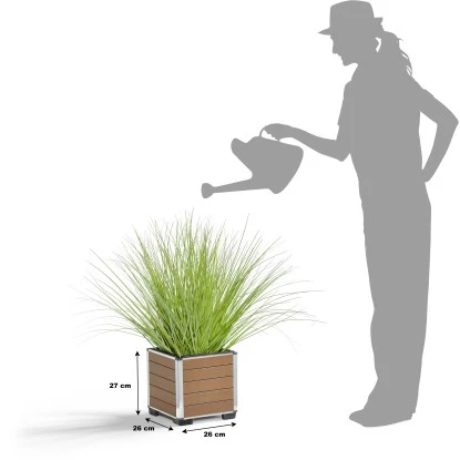 Gartenfreude Pflanzgefäß WPC Eckig Hellbraun 4 Gartenfreude Pflanzgefäß WPC Eckig Hellbraun – Bild 2