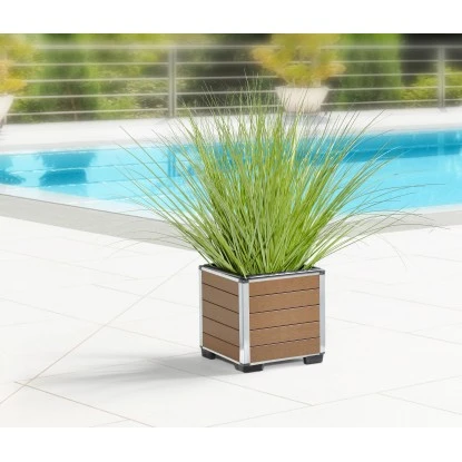 Gartenfreude Pflanzgefäß WPC Eckig Hellbraun 6 Gartenfreude Pflanzgefäß WPC Eckig Hellbraun – Bild 4