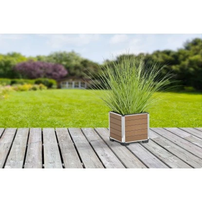 Gartenfreude Pflanzgefäß WPC Eckig Hellbraun 7 Gartenfreude Pflanzgefäß WPC Eckig Hellbraun – Bild 5