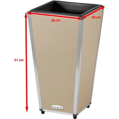 Amare Blumentopf Pur Fiberglas Design 28 Cm X 28 Cm X 51 Cm Beige 8 Amare Blumentopf Pur Fiberglas Design 28 Cm X 28 Cm X 51 Cm Beige – Bild 6