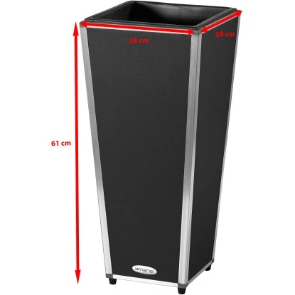 Amare Blumentopf Pur Fiberglas Design 28 Cm X 28 Cm X 61 Cm Schwarz 7 Amare Blumentopf Pur Fiberglas Design 28 Cm X 28 Cm X 61 Cm Schwarz – Bild 5