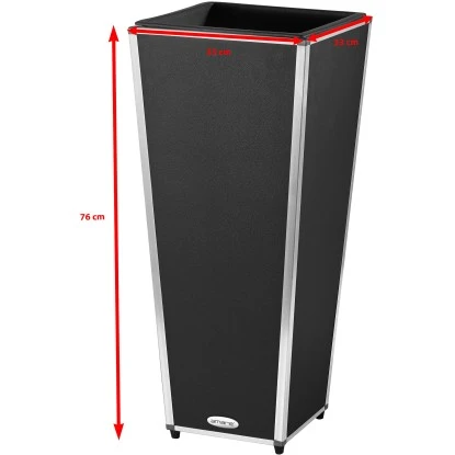 Amare Blumentopf Pur Fiberglas Design 33 Cm X 33 Cm X 76 Cm Schwarz 8 Amare Blumentopf Pur Fiberglas Design 33 Cm X 33 Cm X 76 Cm Schwarz – Bild 6