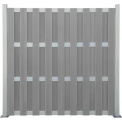 Sichtschutzzaun-Element WPC Aluminium Hellgrau 180 Cm X 180 Cm -Günstiges Heissner Geschäft 48125101376 KAT01 150118 L