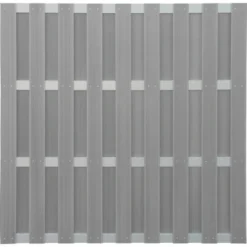 Sichtschutzzaun-Element WPC Aluminium Hellgrau 180 Cm X 180 Cm -Günstiges Heissner Geschäft 48125101376 KAT02 150118 L