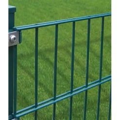 Doppelstabmattenzaun-Set Grün 15 Stück Je 103 Cm X 200 Cm