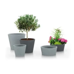 Scheurich Pflanzschale C-Cone Ø 39 Cm Stony Black -Günstiges Heissner Geschäft 531578 4357 239 40 2