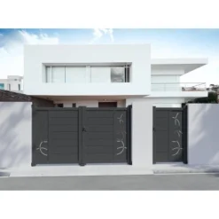 Gardengate Doppeltor Line Anthrazit 180 Cm X 300 Cm -Günstiges Heissner Geschäft 571036 2200 03