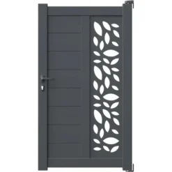 Gardengate Einzeltor Leaf Anthrazit 180 Cm X 100 Cm