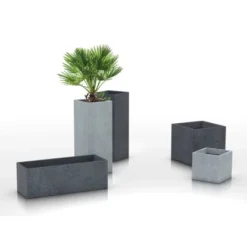 Scheurich Pflanzgefäß C-Cube High Ø 26 Cm Stony Grey -Günstiges Heissner Geschäft 6044762 4357 240 70 2