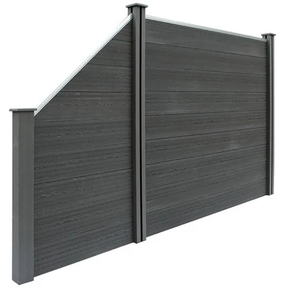 Sichtschutzzaun-Set Callado WPC Inkl. 4 Elementen, 5 Pfosten U. 1 Schrägelement 3 Sichtschutzzaun-Set Callado WPC Inkl. 4 Elementen, 5 Pfosten U. 1 Schrägelement