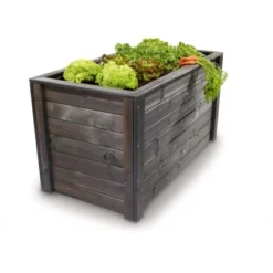 Andrewex Hochbeet 79 Cm X 150 Cm X 76 Cm Kiefernholz Anthrazit FSC® -Günstiges Heissner Geschäft 674191 2 bepflanzt