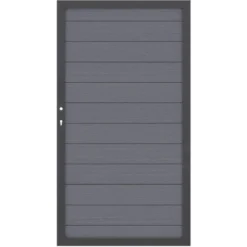 Sichtschutzzaun Tor System WPC Classic Anthrazit/Anthrazit DIN Links 98 X 180 Cm