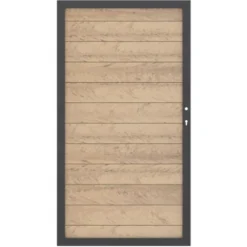 Sichtschutzzaun Tor System WPC Classic Sand/Anthrazit DIN Rechts 98 X 180 Cm
