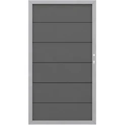 Sichtschutzzaun Tor Design WPC Alu Anthrazit DIN Rechts 98 Cm X 180 Cm