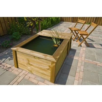 Ubbink Folienteich-Set Mit Holzumrandung Quadro Wood III PVC/Holz Natur Ca. 470 3 Ubbink Folienteich-Set Mit Holzumrandung Quadro Wood III PVC/Holz Natur Ca. 470