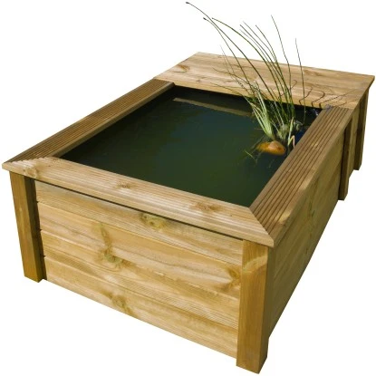 Ubbink Folienteich-Set Mit Holzumrandung Quadro Wood III PVC/Holz Natur Ca. 470 4 Ubbink Folienteich-Set Mit Holzumrandung Quadro Wood III PVC/Holz Natur Ca. 470 – Bild 2