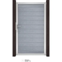 GroJa Solid Steckzaun Tor Universal-DIN Sondermaß Bis Max. 150 X 180cm Steingrau
