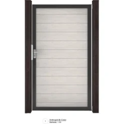 GroJa Solid SteckzaunTor Universal-DIN Bi-Color Sand Sondermaß Bis Max.150x180cm