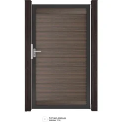 GroJa Solid Steckzaun Tor Universal-DIN Walnuss Sondermaß Bis Max. 150x180cm