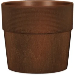 Scheurich Pflanzgefäß Groove+ Ø 28,5 Cm Walnut Mit Bewässerungseinsatz