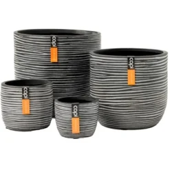 CapiGemischte Box Mit 4 Töpfen Rib Schwarz