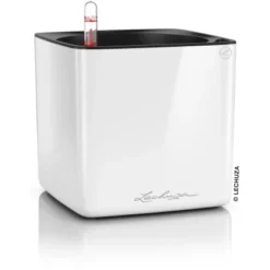 Lechuza Pflanzgefäß Cube Glossy 14 Weiß Highgloss 14 Cm X 14 Cm