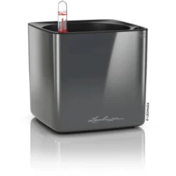 Lechuza Pflanzgefäß Cube Glossy 14 Anthrazit Highgloss 14 Cm X 14 Cm