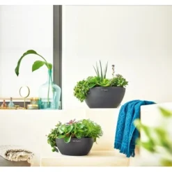 Lechuza Pflanzgefäß Cubeto Stone 30 Graphitschwarz Ø 30 Cm -Günstiges Heissner Geschäft 754216 4186 3